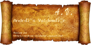 András Valdemár névjegykártya